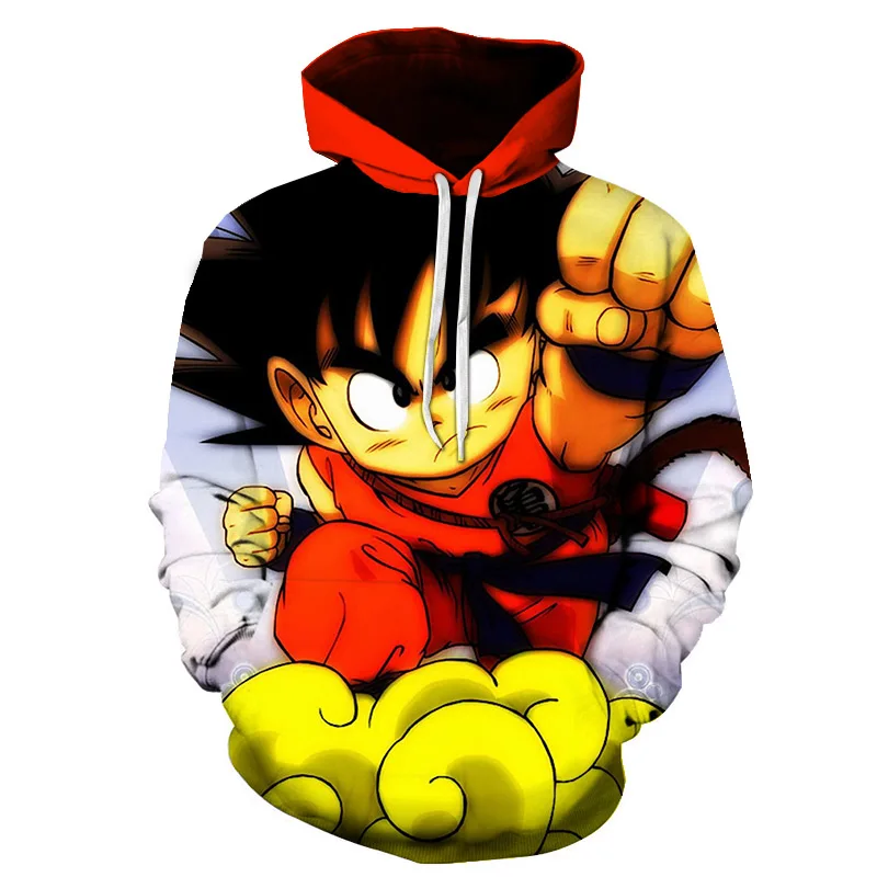 Худи Dragon Ball для маленьких мальчиков/девочек 3D Толстовка 7Dragon Ball Z кофты аниме модные Повседневное костюмы Тонкий пуловер с капюшоном внешний