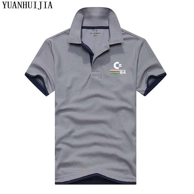 

2018 Summer Commodore 64 polo Shirts C64 SID Amiga Retro 8-bit Ultra Cool Design Vinyl polo Men Clothing With Short Sleeve