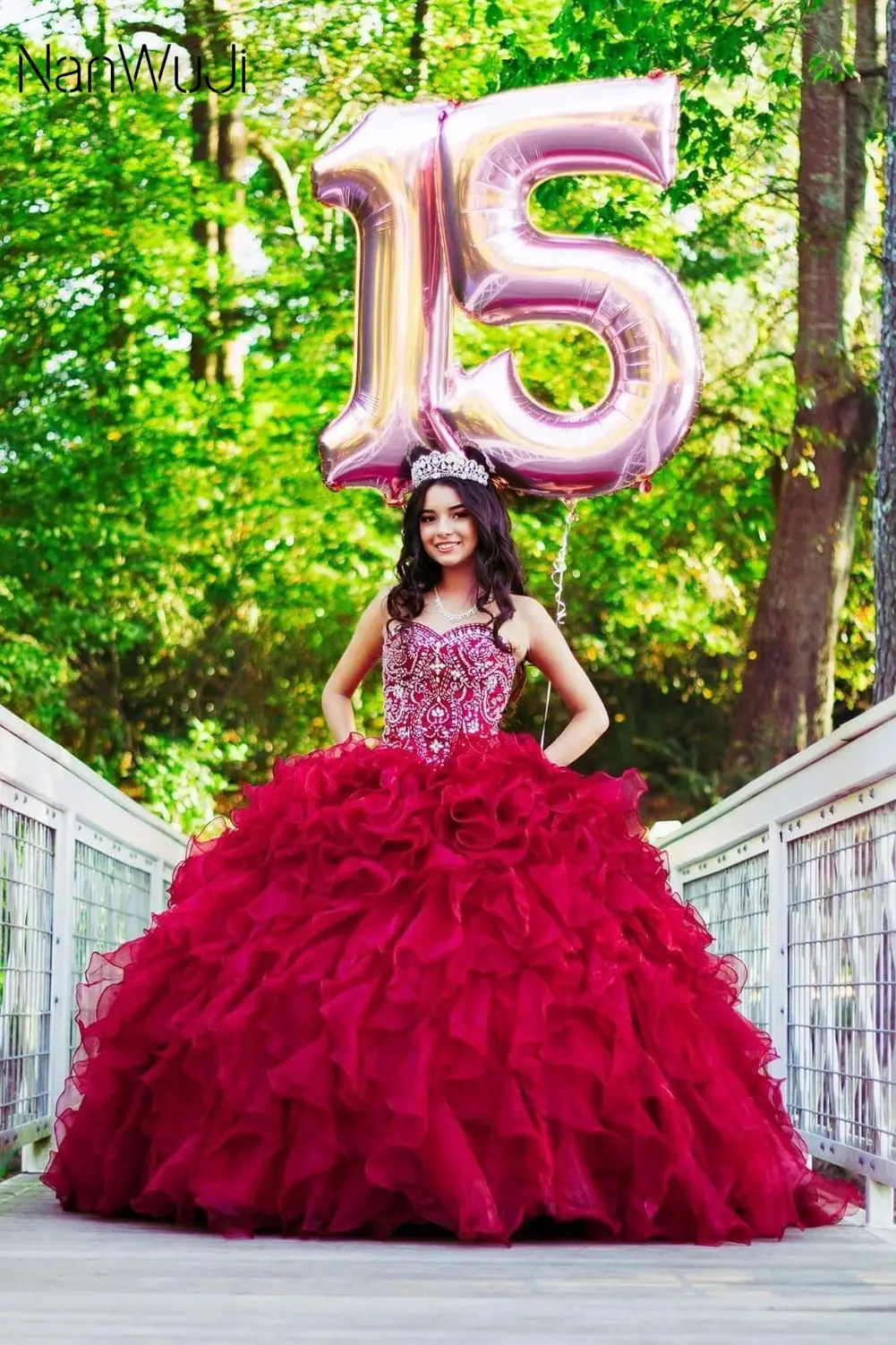 Новинка из дешевых кристаллов бусины бордовые платья Quinceanera 2019 платье для балла маскарада оборками Сладкий 16 платье Vestidos De 15 Anos