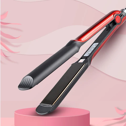 Flat Iron Electric Hair Straightening Comb Hair Curler Ironing Fast Warm-up Thermal With Ceramic Heating Plate Curl