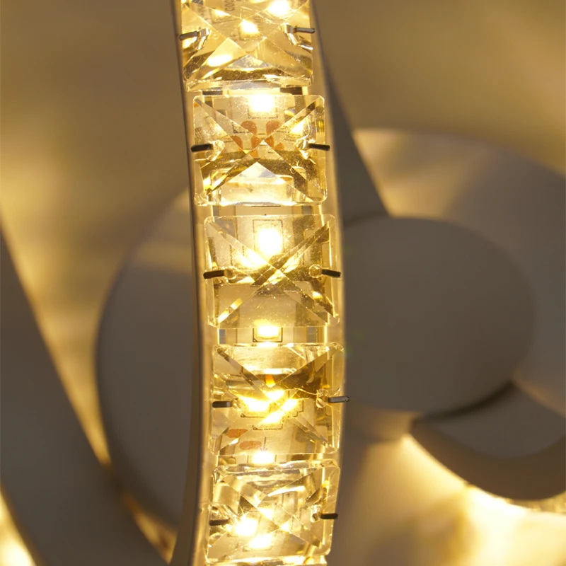 Современный спиральный алюминиевый хрустальный настенный светильник 12Вт