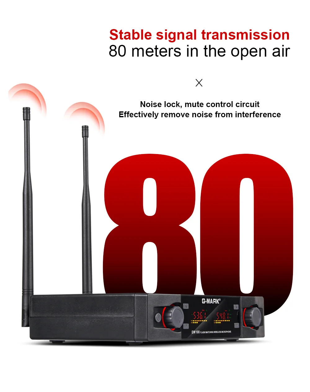 microfone handheld freqüência profissional ajustável 80 m receber discurso festa