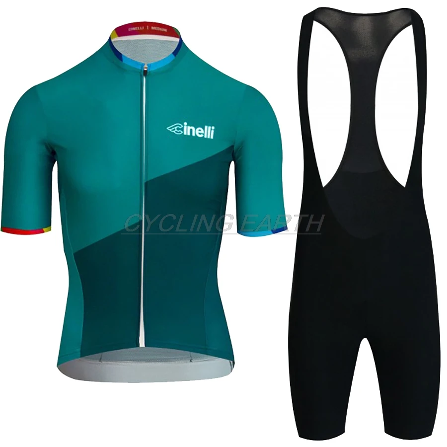 bib short set CINELLI летняя велосипедная майка для мужчин велосипедные шорты комплект одежды дышащий велосипед Майо с коротким рукавом Одежда - Цвет: bib short set