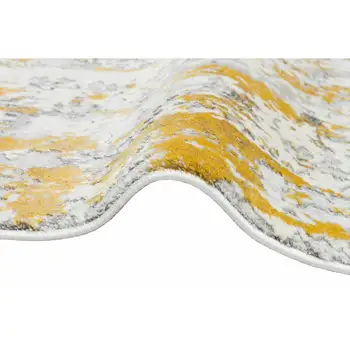 

Apex Luxia 3 'x 5' Polypropylene Yellow/Gray Runner Rug