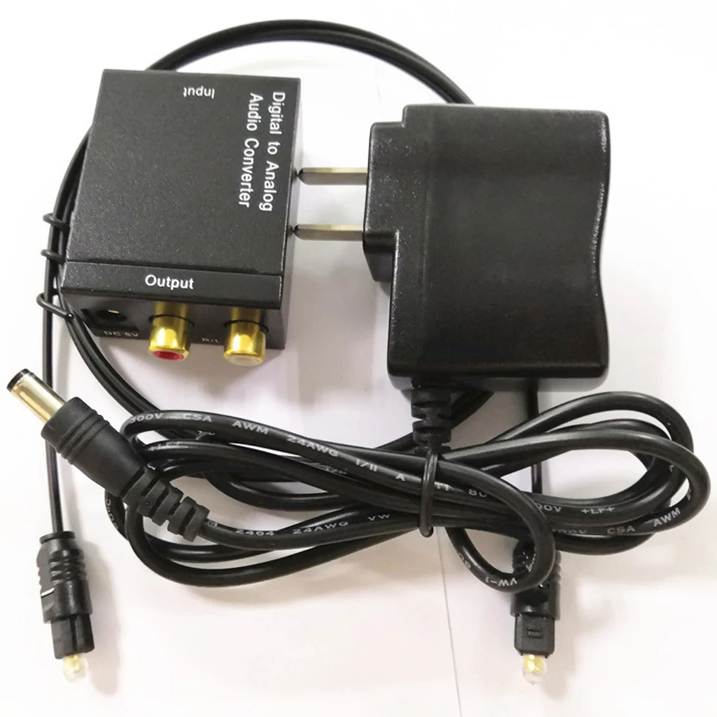 2 RCA цифровой аналоговый аудио усилитель конвертера сигнала декодер оптический волоконный коаксиальный Toslink с волоконно-оптическим кабелем