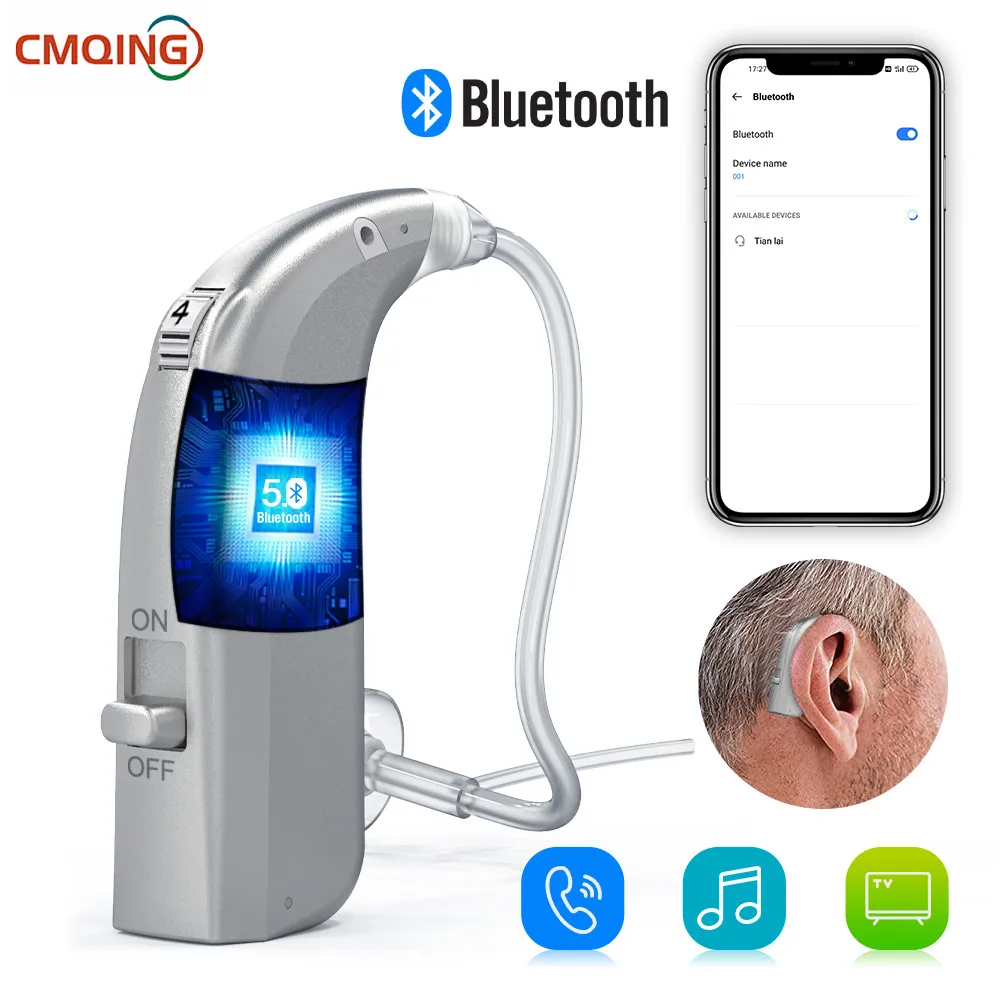 Digital Bluetooth Mini Hearing Aids Rechargeable Bte Audifonos Deaf Sound Amplifier Noise