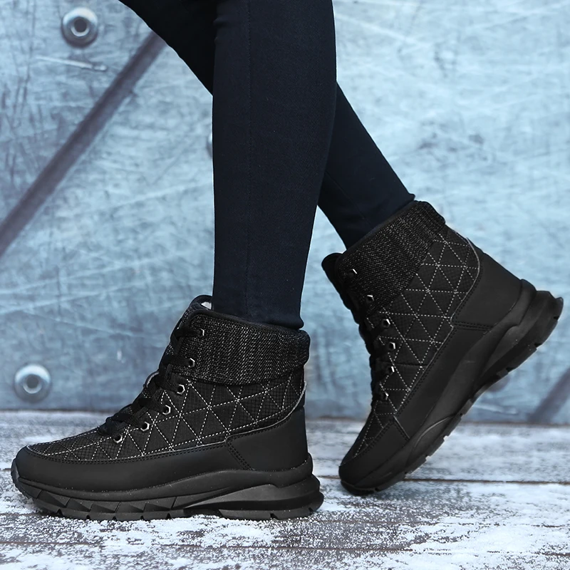 STS/женские зимние ботинки теплые ботильоны женские уличные водонепроницаемые женские зимние кроссовки на меху со шнуровкой