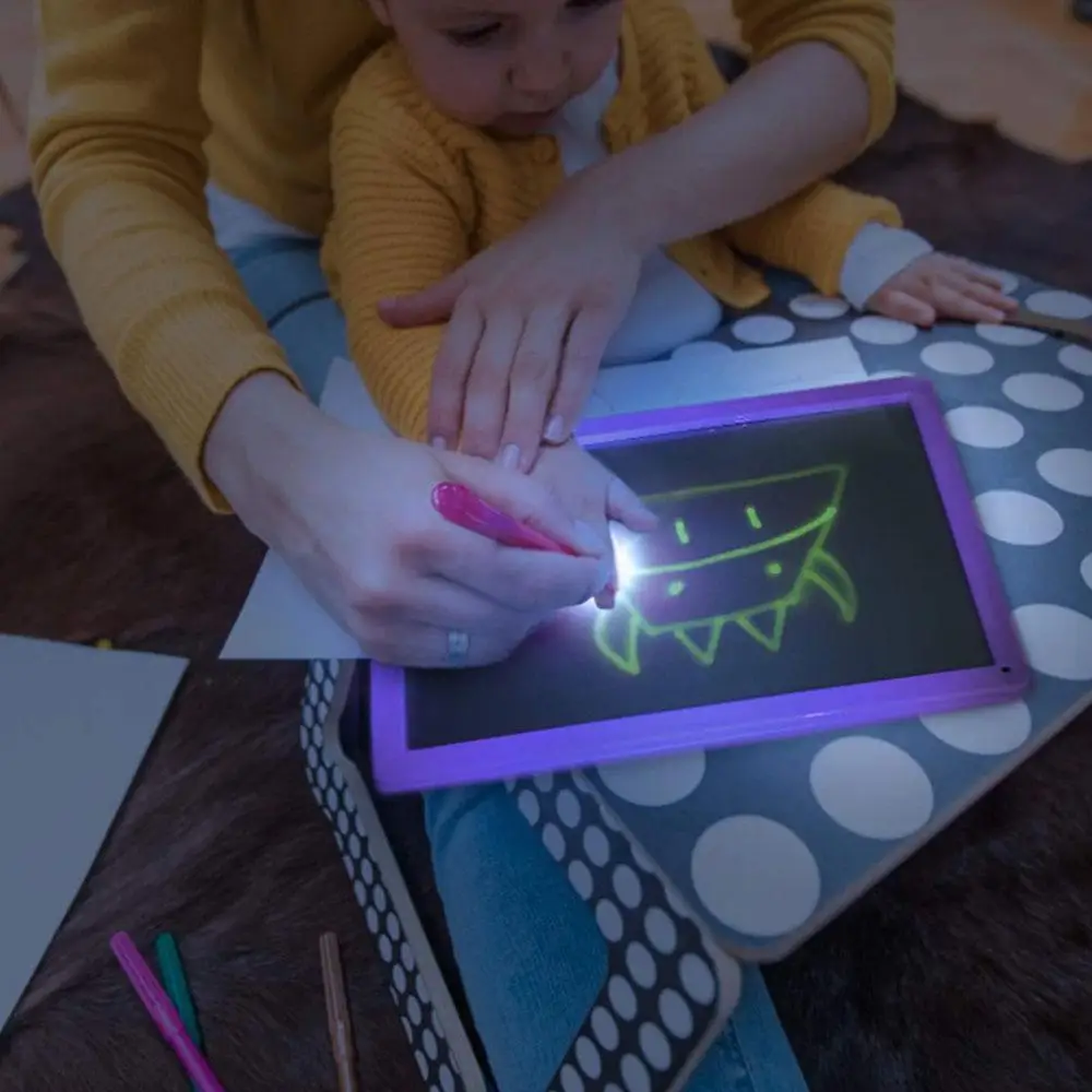 LED Light Luminous Drawing Board Kids Graffiti Doodle Drawing Tablet Magic Draw With Light-Fun Fluorescent Pen Educational Toys