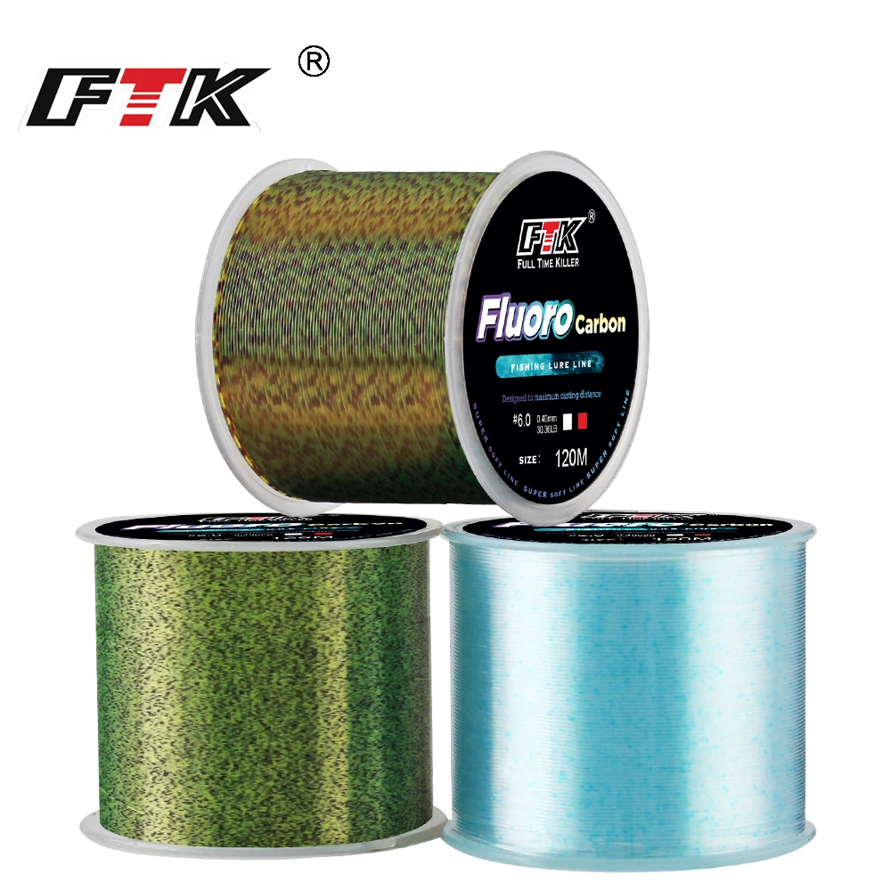 Ftk 120m Invisible Fishing Line Speckle Fluorocarbon Coating Fishing