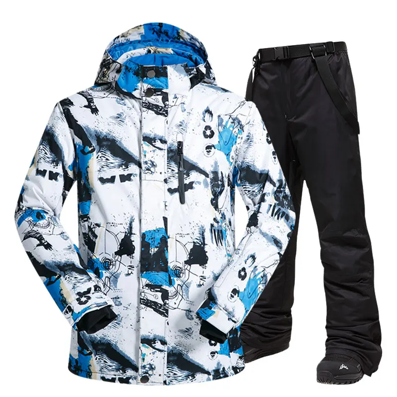 Online Ski Suit Men Winter New Outdoor Windproof Waterproof Thermal Snow Jacket And Pants Clothes Skiing And Snowboarding Suits Brands