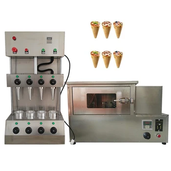 

good quality temperature control pizza cone moulding machine 4 pieces molds bakery cone maker with pizza oven