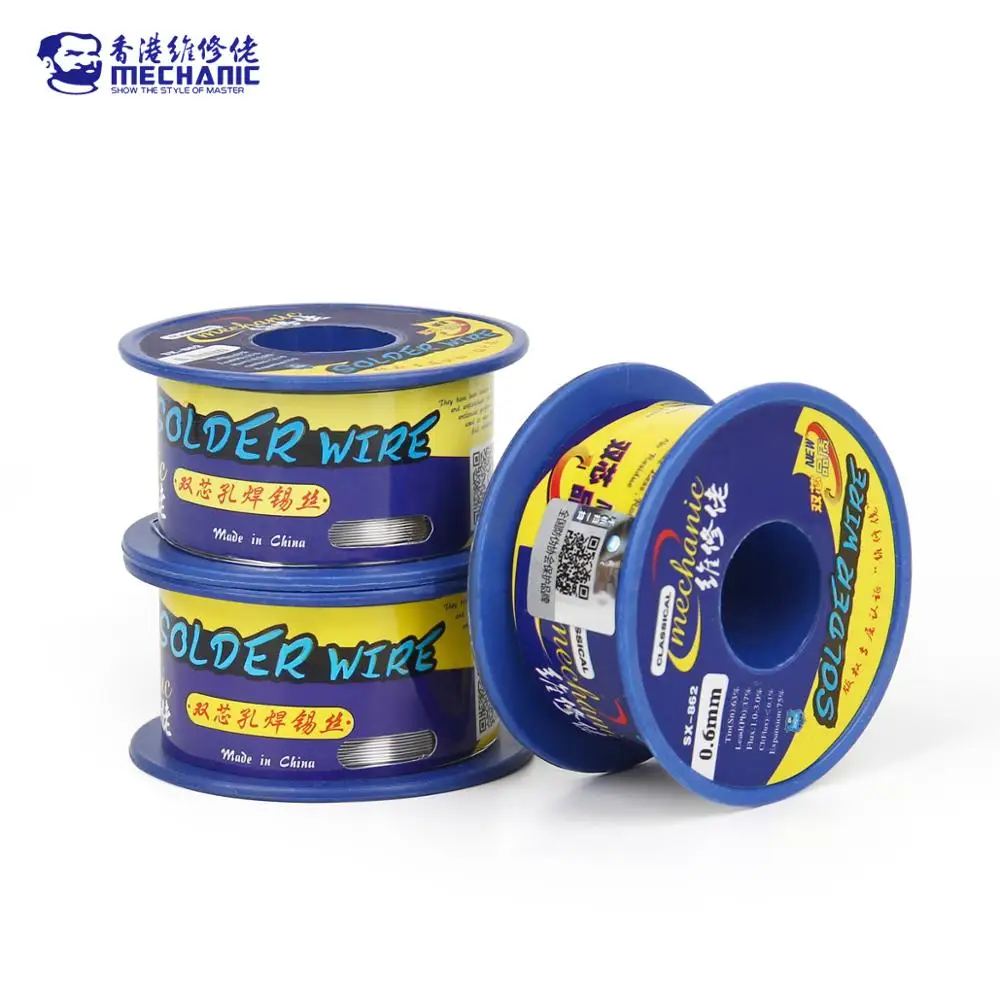 Soldering Tin Wire Welding Wires 60g Double Hole Rosin Core Solder Wire 183℃ Melting Point Solder Flux 1-3% No-residue High Purity