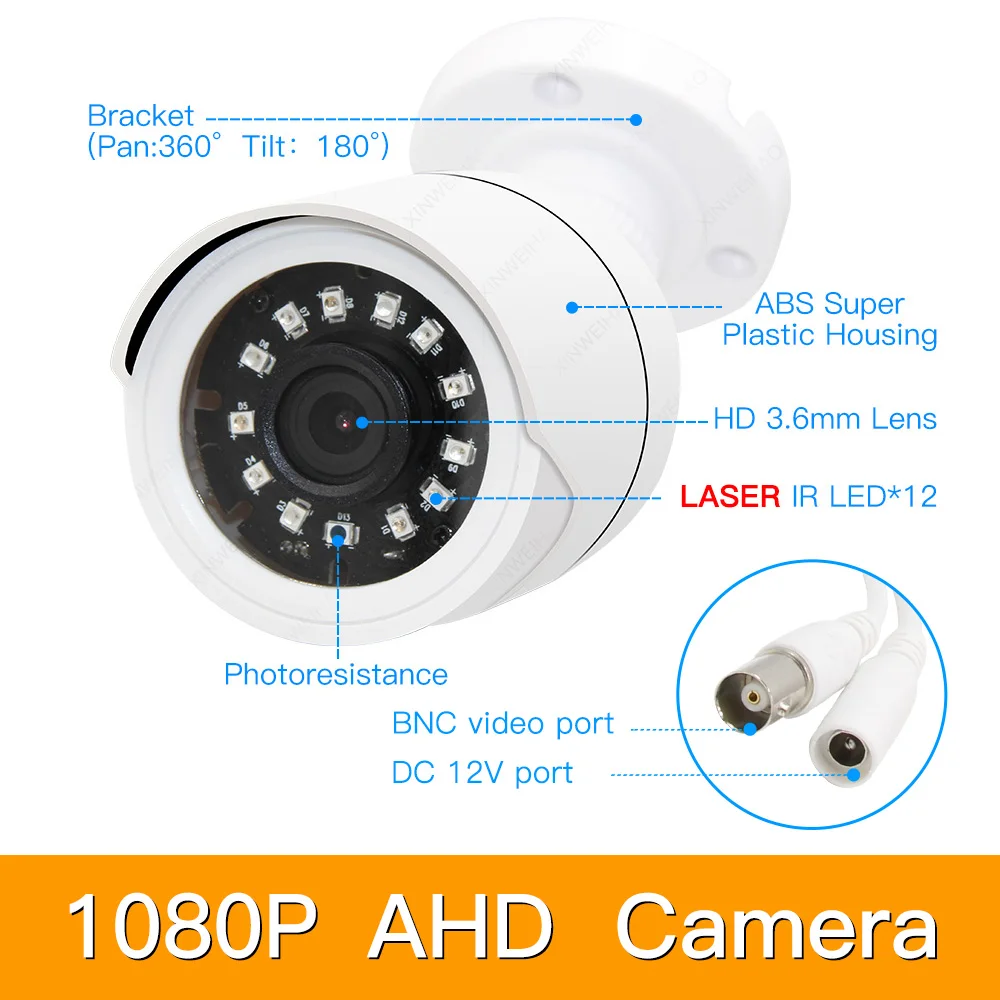 8ch 1080P AHD комплекты системы видеонаблюдения CCTV безопасности Гибридный DVR Открытый bulllet AHD камера видеонаблюдения P2P XMEYE 2MP комплекты