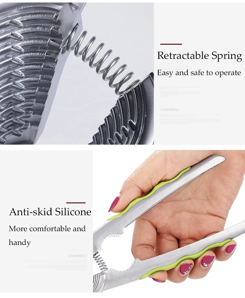 Wonderlife Aluminum Nutcracker with Four Nips Clamps Kitchen Tool Multi-Functional Nut Cracker Sheller Walnut Cracker