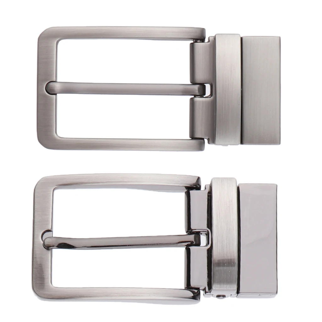 Men Reversible Metal Alloy Belt Buckles Replacement Rectangular Pin Buckles 