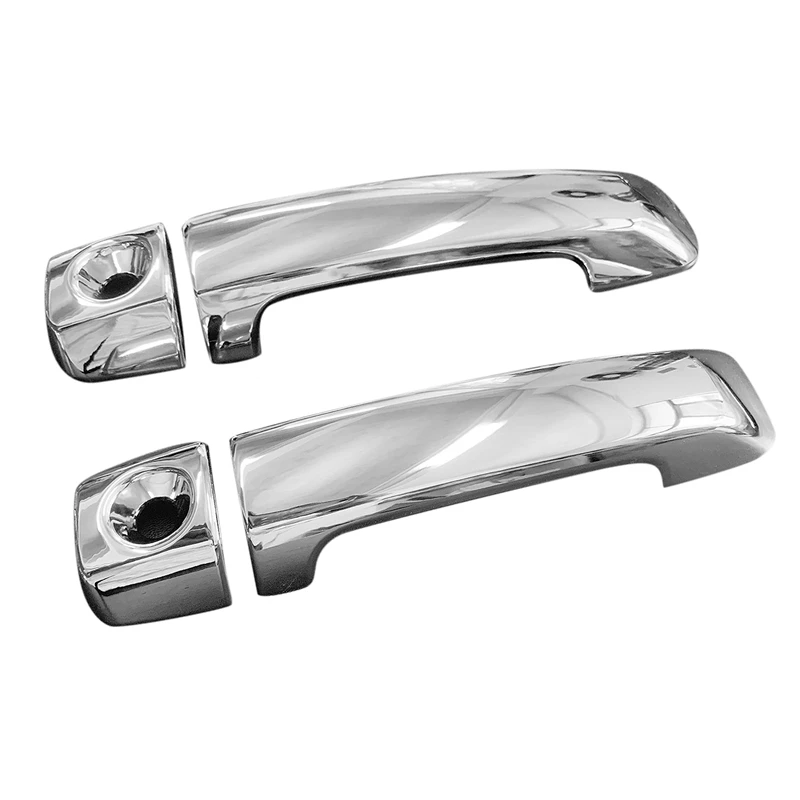 4PCS Chrome Car Exterior Door Handle Cover Trim with Key Hole for