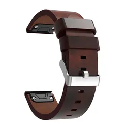 Premium Leather Quick Release Watchband - Elegant 22mm Strap Bracelet - Fenix 6 (A)