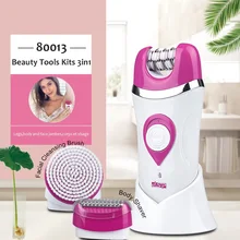 3в1 женский эпилятор, электрическая Женская бритва, бикини, триммер, для удаления волос на лице, для ног, для депиляции тела, для губ, для депиляции