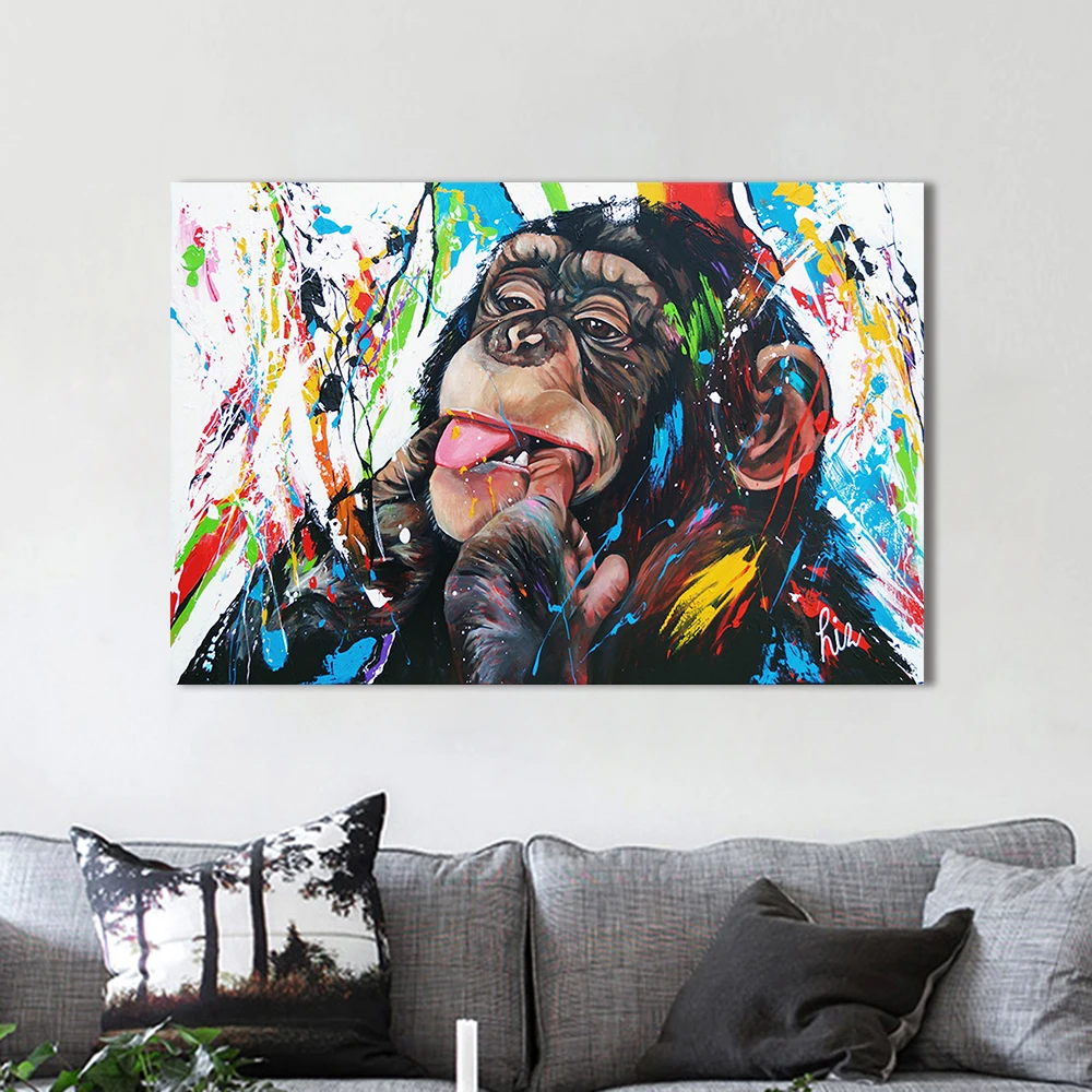 AAHH Vrolijk Schilderij настенная Картина на холсте забавные картины с животными домашний