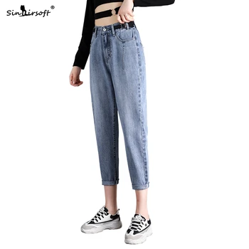 

Four Seasons Korean Version Of The Elastic Waist Loose Denim Nine Pants Women Casual Old Harem Pants Feet Pencil Pants
