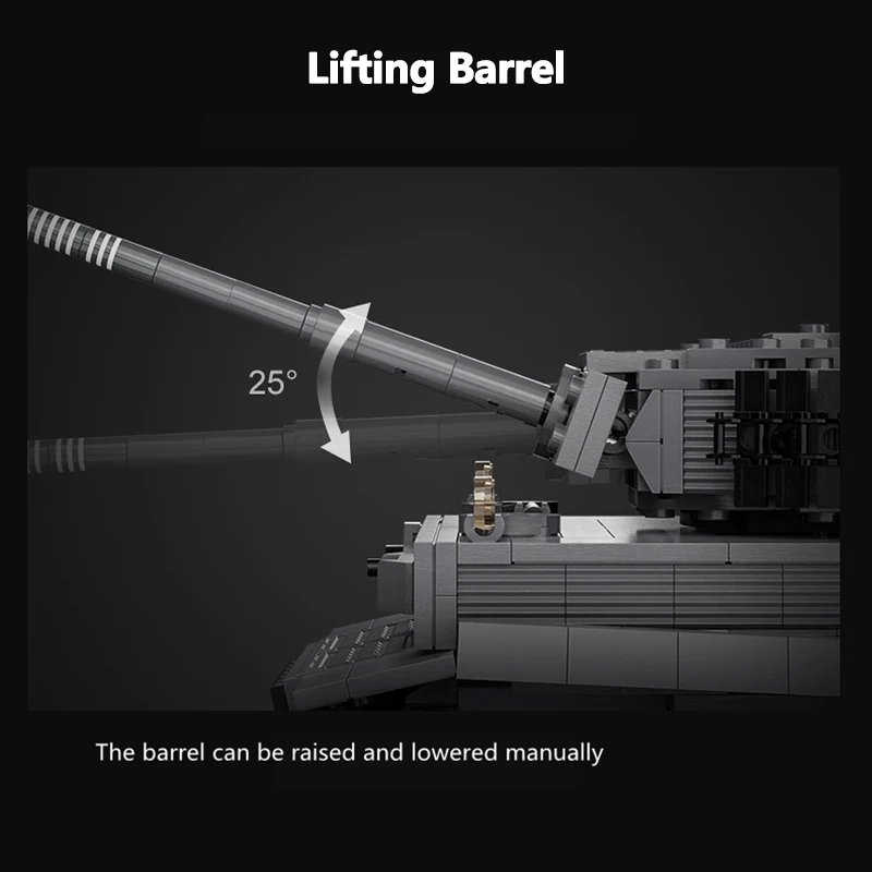 Simulation Building Block Assembly Remote Control Battle Tank All-round Driving 360° Rotate Turret Lifting Barrel Puzzle RC Tank 5