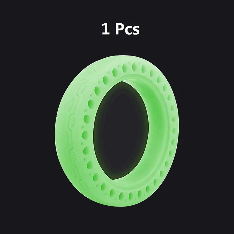 1 Pcs Green Tire Электрический скутер светящиеся полые твердые шины для Xiaomi Mijia M365 флуоресцентный шок надувная шина скутер аксессуары - Color: 1 Pcs Green Tire