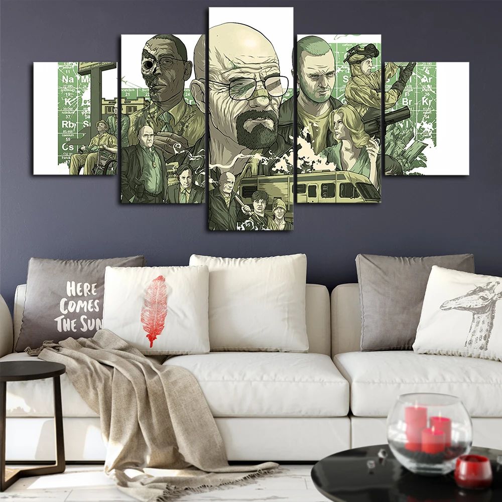 Canvas HD Prints Pictures Framework 5 Pieces Breaking Bad Moive Paintings Home Wall Art Decor Posters | Дом и сад