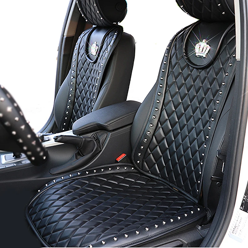 Leather-Car-Seat-Cover-Crown-Rivets-Auto-Seat-Cushion-Interior-Accessories-Universal-Size-Front-Seats-Covers