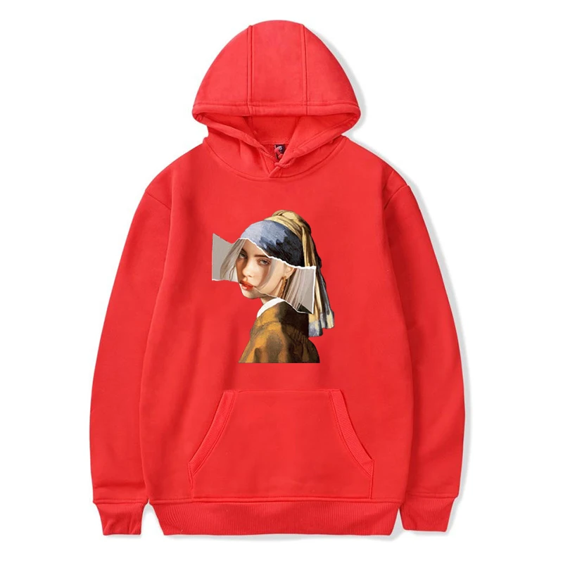 Billie Eilish повседневные толстовки Забавные милые толстовки с длинными рукавами для женщин хлопок Harajuku джемпер с капюшоном пальто осень повседневное худи