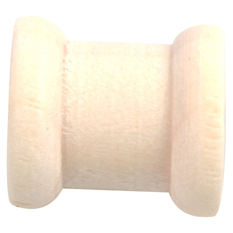 100Pcs Natural Cylinder Wooden Spools 14mm x12.6mm New