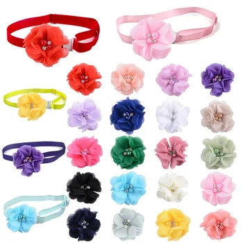 

60 PCS Dog Bow Ties Lace Ribbon bowties Adjustable Chiffon Neckties Collar Pet Puppy Dog Ties Accessories Grooming Supplie