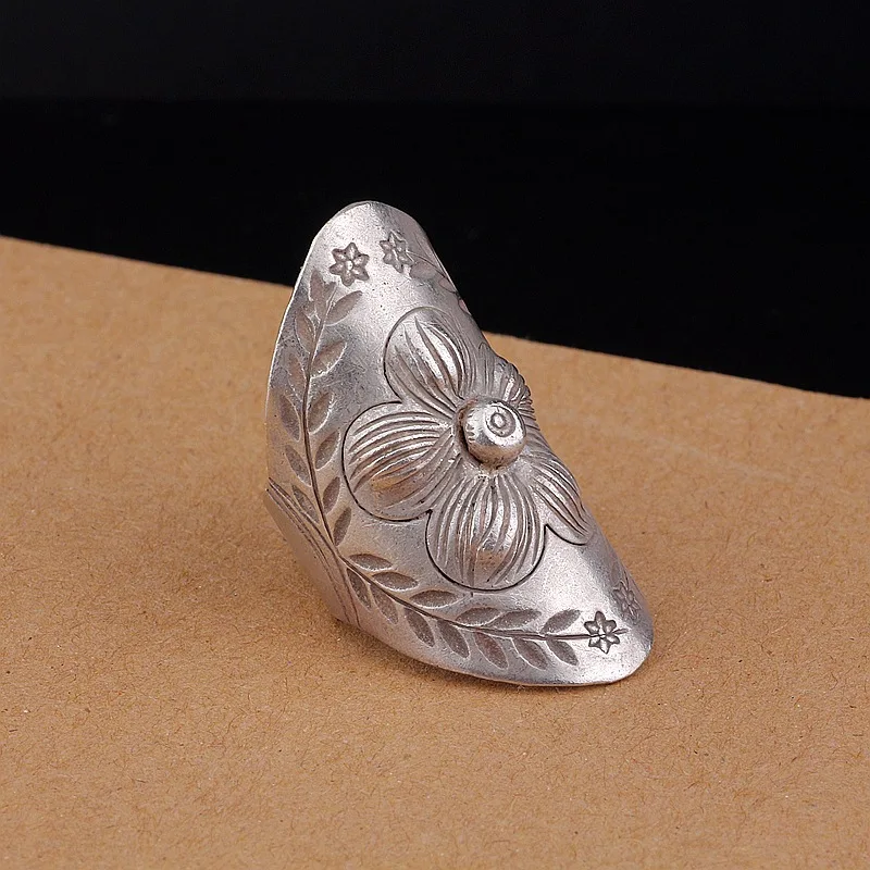 Amxiu Thailand Plum Flower Ring Handmade 925 Sterling Silver Ring Large Open Rings For Women Mother Anniversary Gift Accessories