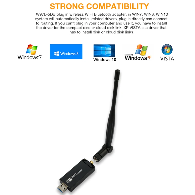 Zapo W97L-5Db Bluetooth 4,1 беспроводной Ac 1200 Мбит/с 5 ГГц Wifi Usb 3,0 Lan адаптер с высоким коэффициентом усиления антенна сетевая карта для Windows Li