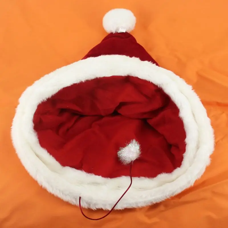 Chrismas Hat Cozy Pet Bed Warm Cave Nest Sleeping Puppy House Cat Net Supplies