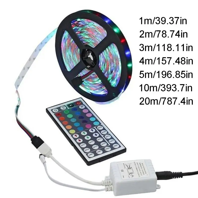 

Waterproof Flexible Color Changing 3528 SMD RGB 32.8ft 10m with 44 Keys IR Remote Control