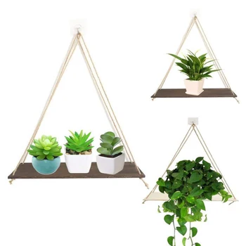 

4Pcs Wall Mounted Flower Pot Rack Nordic Storage Rack Swing Shelf Wall Wooden Shelf Home Wall Hanging Decor