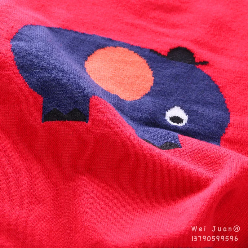 [Pick] BOY'S Korean-style Sweater Vest Spring And Autumn Coat Pure Cotton Double Layer Jacquard Baby Elephant Crew Neck Color Ca