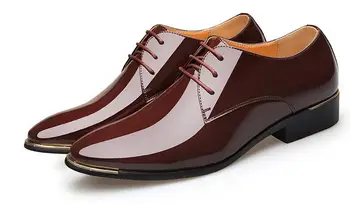 

big size 4 color Patent leather men dress shoes Men's Business leather shoes men Formal leather shoes 38-46