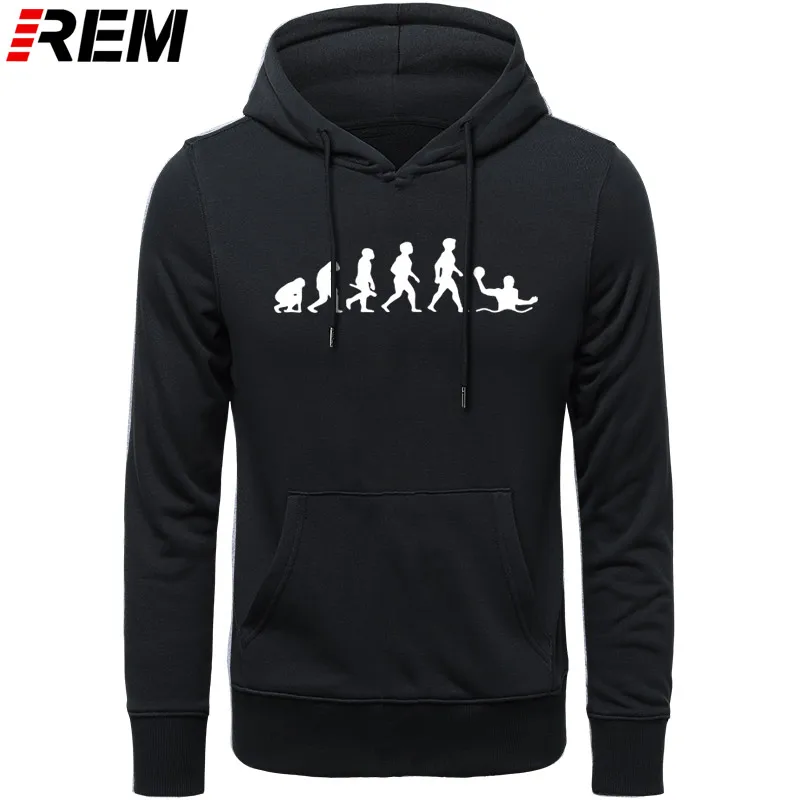 Худи rem Evolution, ватерполо, мужская мода, длинный рукав, o-образный вырез, хлопок, забавные, крутые мужские топы, Толстовки, Толстовки - Цвет: BLACK WHITE