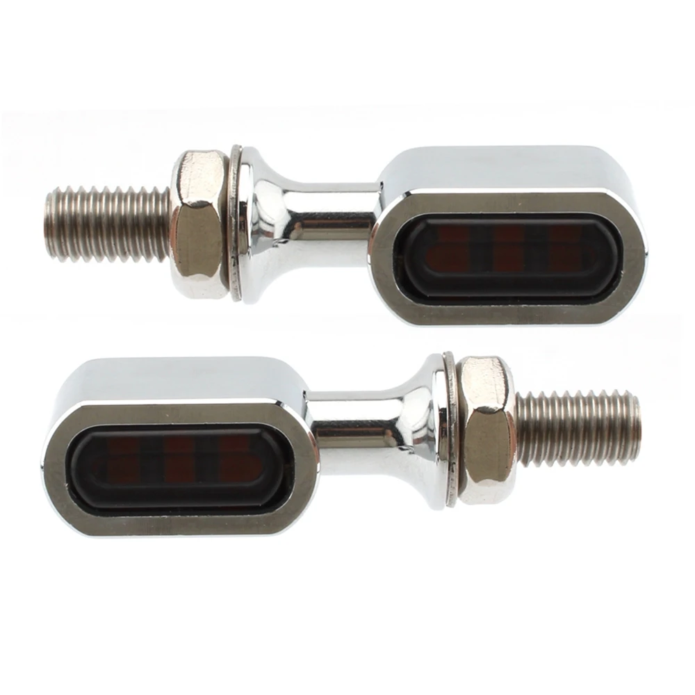 Motorcycle Rear LED Turn Signal Light Running Indicator Lamp Black/Chrome For Harley Sportster Bobber Mini Chopper Custom