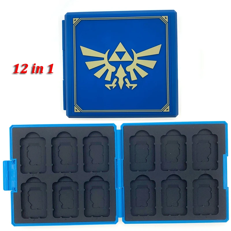 Dard Blue case Футляр для игровых карт для nintendo Switch Box для 12 в 1 NS чехол для игровых карт+ 3D аналоговые аксессуары - Цвет: Dard Blue case