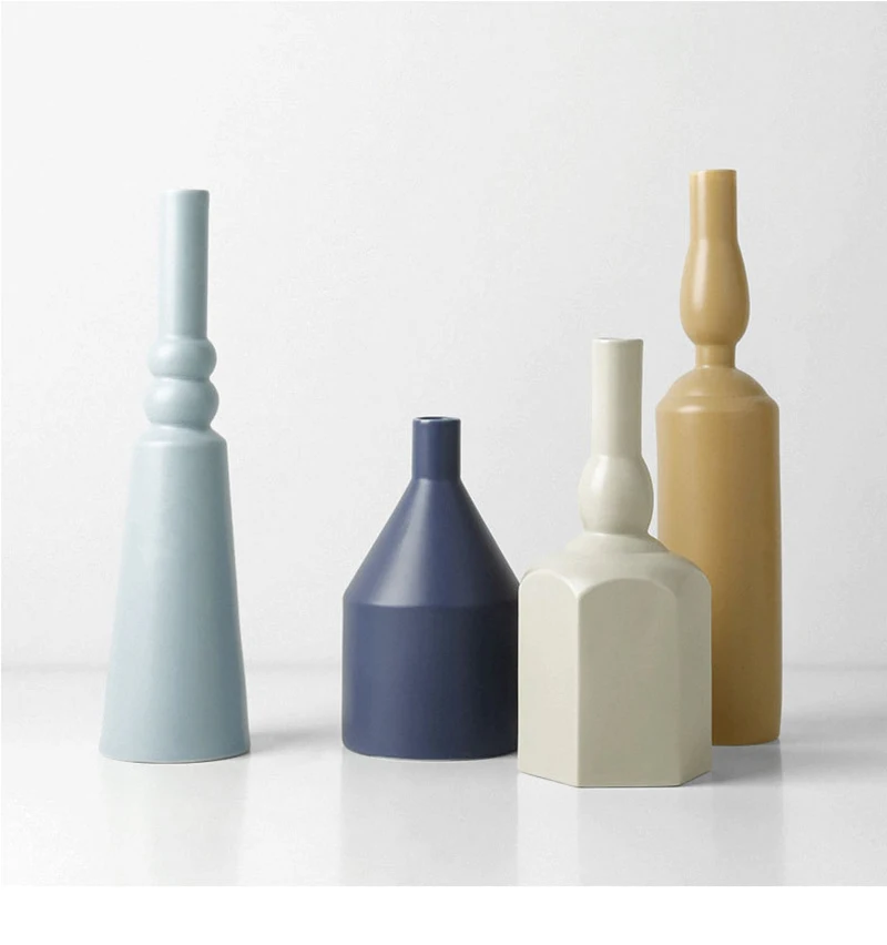 Геометрическая ваза для цветов, керамическая ваза Morandi, украшение для дома, аксессуары, современное искусство, ваза, Свадебный декор, подарок, держатель для растений