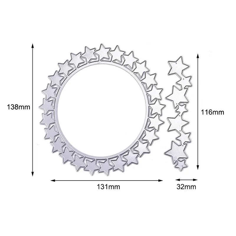 Dies Naifumodo Star Circle Frame Metal Cutting Dies for DIY Scrapbooking Card Making Photo Album Embossing DieCuts Template New - Цвет: Dies
