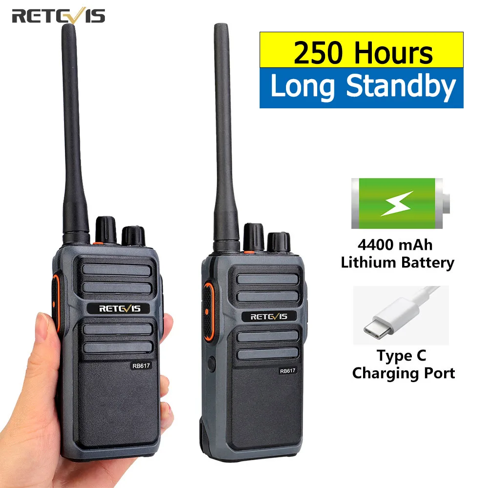 RETEVIS RB617 Walkie Talkie PMR 4400mAh Rechargeable Two-way Radio Comunicador Walkie-Talkies 2 pcs for Hunting Hotel Restaurant