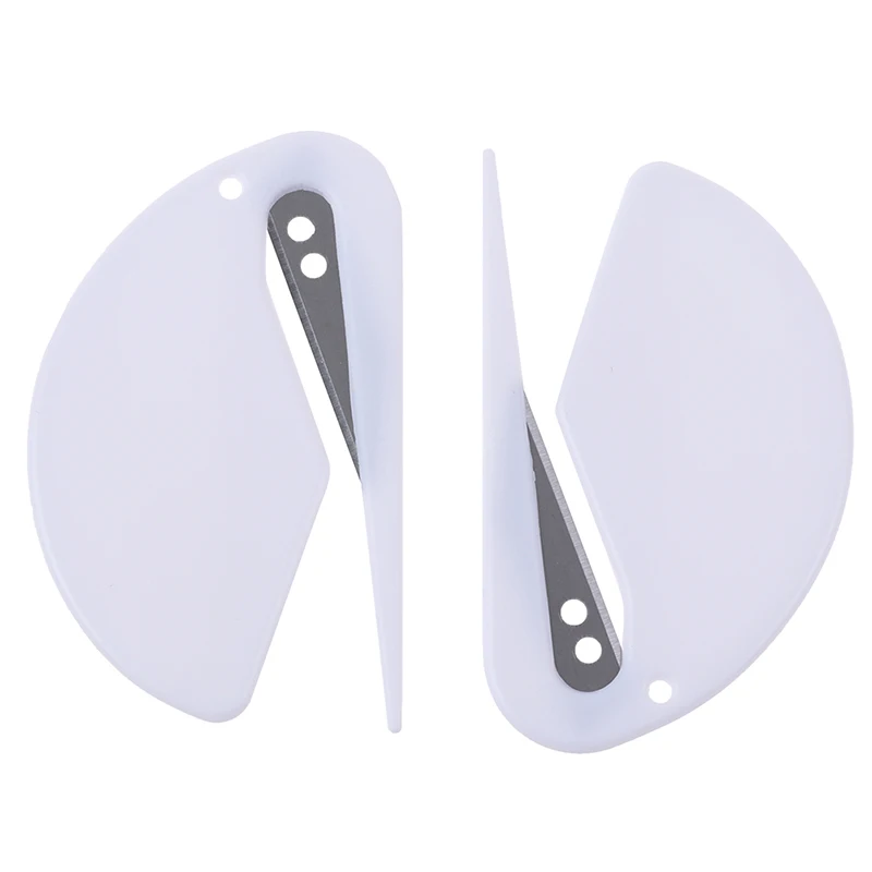 2 X Plastic Letter Opener Mail Envelope Opener Safety Paper Guarded Cutter Blade