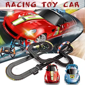

Children's Toy Track Car Remote Control Rail Car Sonic Storm Track Racing Roller Coaster Speed Racing Christmas Gift