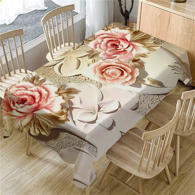 table cloth Primeval 3D Flower Table Cloth Rectangular Tea Table Cover Dining Home Decor manteles de mesa rectangular  #4O09  (15)