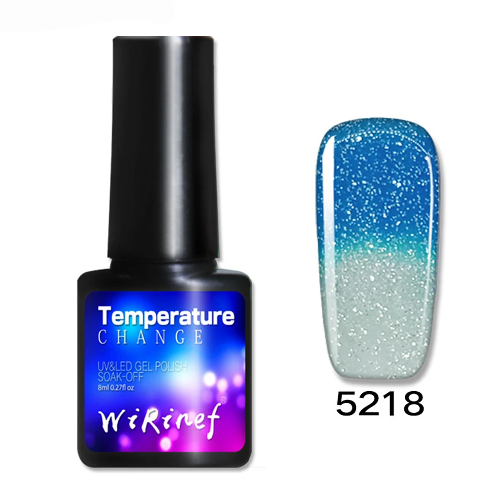 WiRinef Гель-лак для ногтей 8 мл изменение температуры цвета блеск Гибридный лак Полупостоянный волшебный художественное украшение ногтей - Цвет: 5218