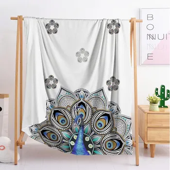 

Peacock flaunting its tail Custom blankets Large and small size throw blanket tapestry sleeping blanket soft flannel blanket