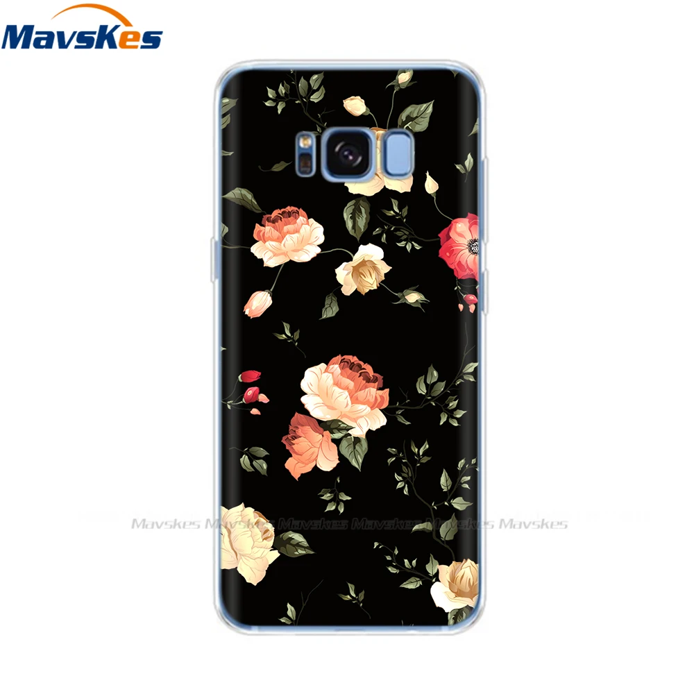 Soft TPU Case for Samsung Galaxy S8 Cute Flower Cat Phone Cover 360 Full Protective Coque for SamsungS8 GalaxyS8 Plus S8+ Funda samsung silicone case Cases For Samsung